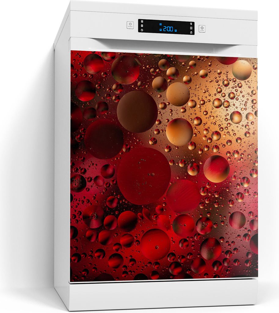 DEQORI Magnetmatte Spülmaschine beschreibbar 60x70 cm 'Feurige Tropfen' Magnetfolie