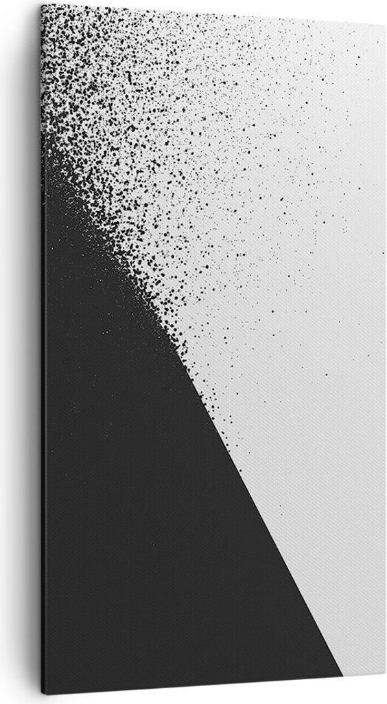Bild auf Leinwand - Leinwandbild - Einteilig - Schwarzweiß Hintergrund Geometrie - 45x80cm - Wand Bild - Wanddeko - Wandbilder - Leinwanddruck - B...