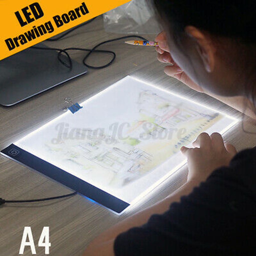 A4 LED Lichttisch Leuchttablett Leuchttisch Dimmbar Leuchtplatte Grafiktablett 