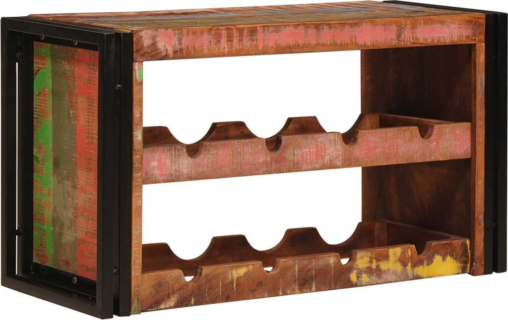 "Winter Sale" Weinregal Braun 100 x 45 x 33cm Massives Altholz - clorisNeu217046 - Weinregale