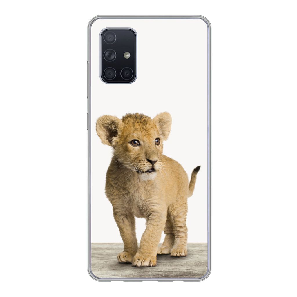 MuchoWow Handyhülle Schutzhülle Hülle für Samsung Galaxy A51 Löwe - Junge - Kinder - Jungen - Tiere - Mädchen Silikon Softcase Handy Hülle...