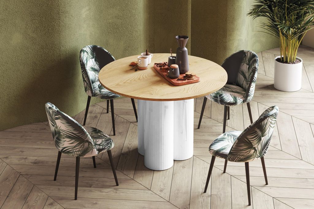 Design Esstisch Tisch HRE-111 rund Hochglanz Esszimmer 100 x 75 cm