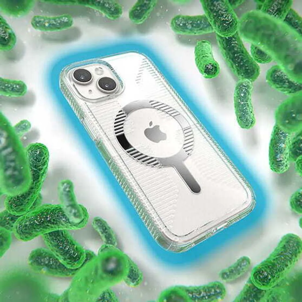 Protection iPhone 15 Speck Gemshell Grip avec MagSafe et Finition Chrome - 16