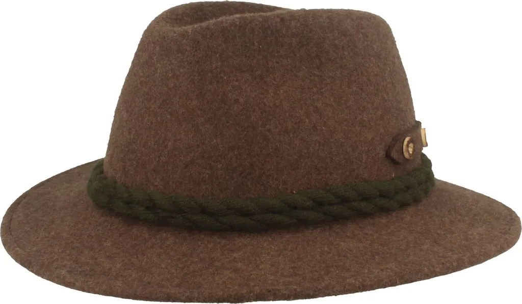 Cappello tradizionale rustico con linguetta in piume di Hut-Breiter