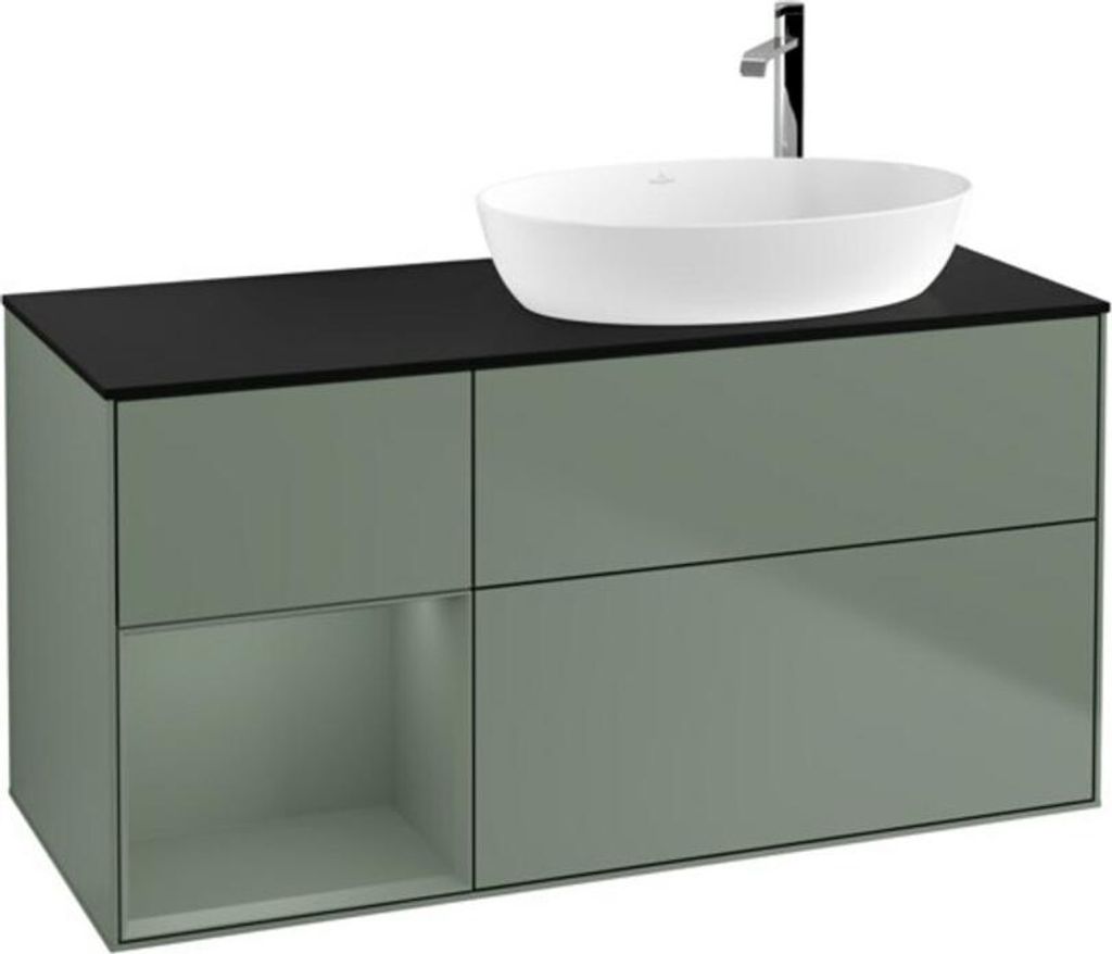V&B Waschtischunterschrank Wandbeleuchtung Finion 120cm, Pl b m, Rg Oli. m Lac, Oli. m Lac