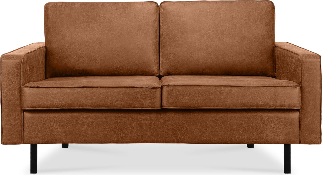 KONSIMO 2-Sitzer Klassische Sofas mit Armlehnen "INVIA", rot, Lederoptik-Stoff, Vintage, 164x87x98cm