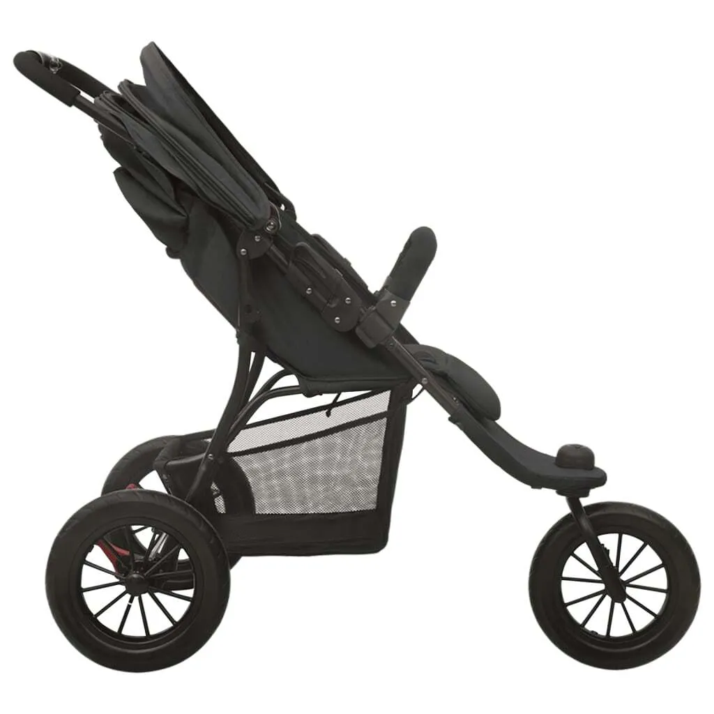 Poussette Canne Anthracite Châssis Acier Compacte et Légère - vidaXL - 6