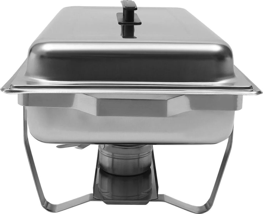 Chafing Dish Buffetwärmer - Warmhaltebehälter - Fassungsvermögen 8 Liter - Edelstahl - Für Buffet/Catering - Silber