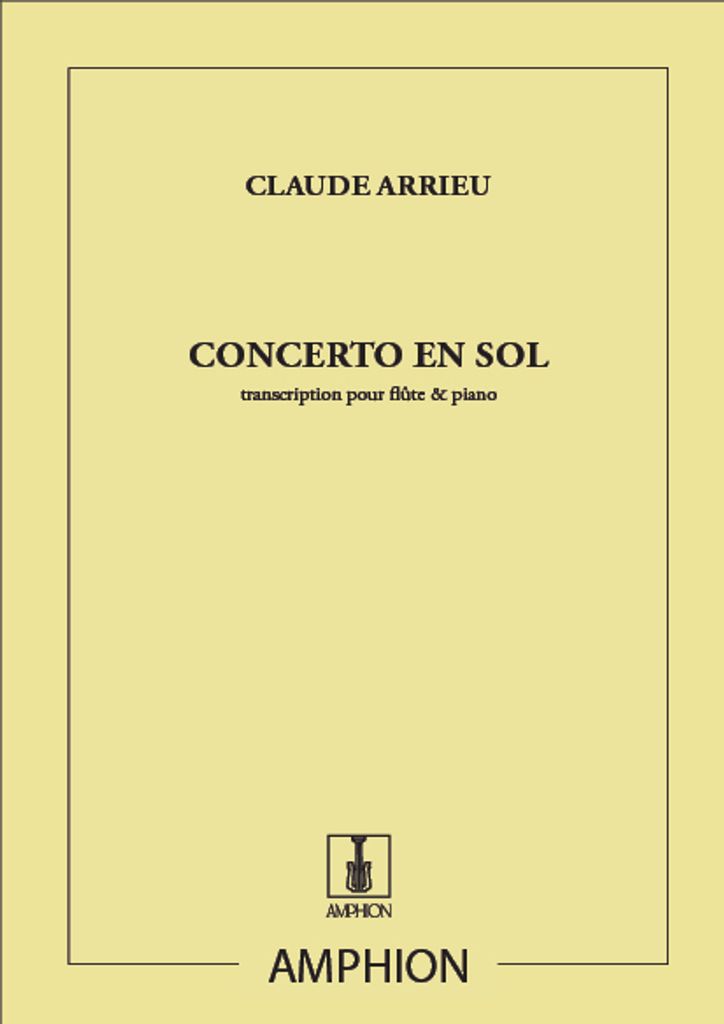 Concerto en sol majeur pour flûte et orchestre pour flûte et piano