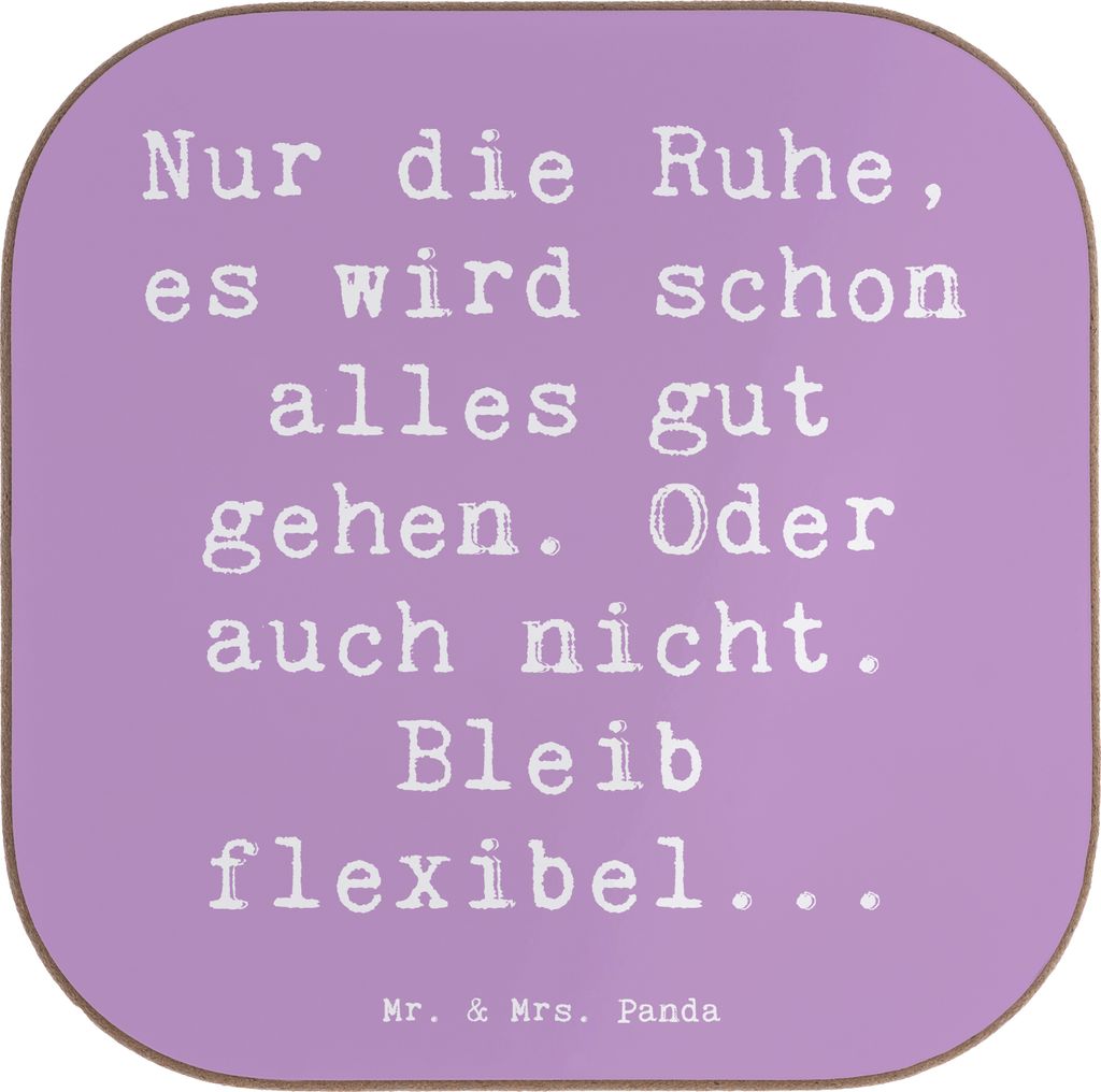Mr. & Mrs. Panda Untersetzer Glas Spruch Gelassenheit in Krisen - Lavendeltraum - Geschenk, Coaster, Tassenuntersetzer, Tassen, Ruhe bewahren, posi...