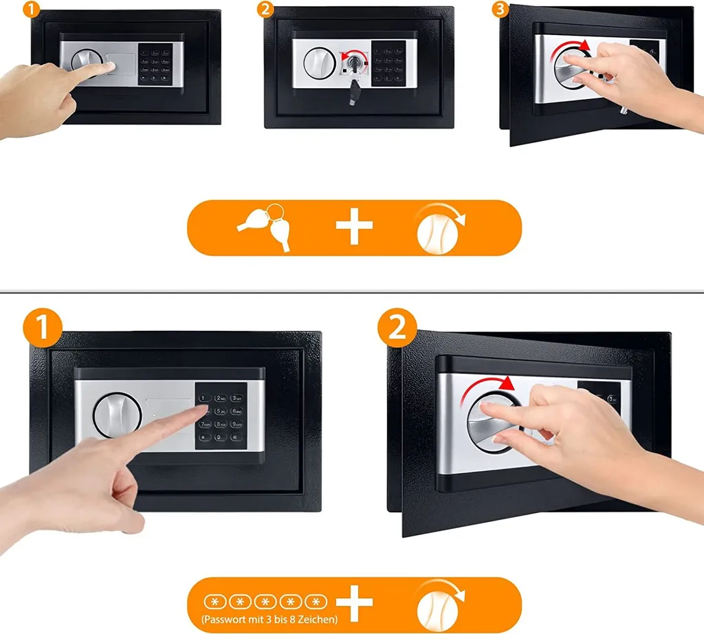 Petit Coffre-fort de Meuble à Code Digital et Clé pour Maison et Bureau