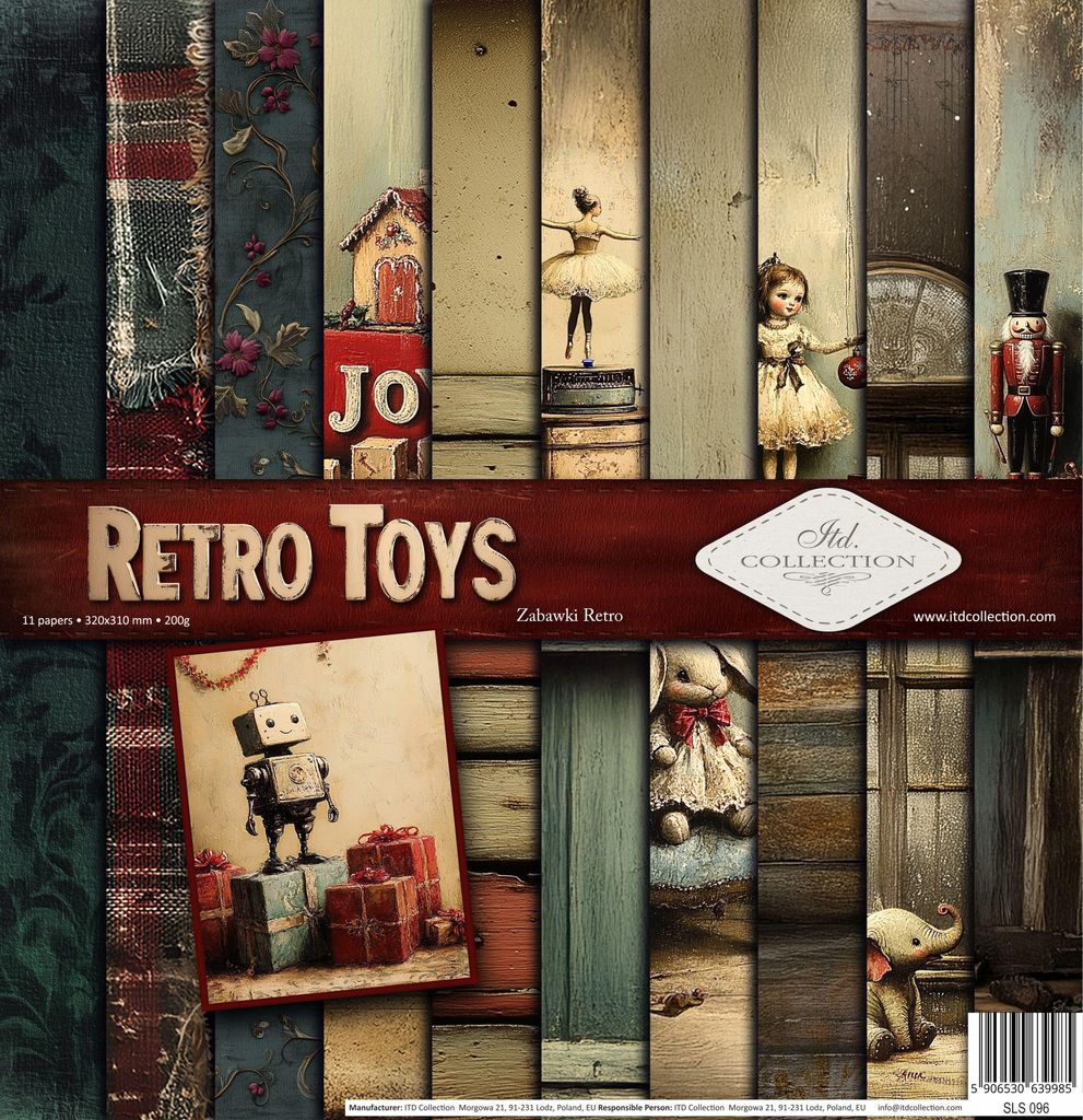 Scrapbooking-Papier Set 30×30 cm – SLS-096 Retro Toys – ITD Collection