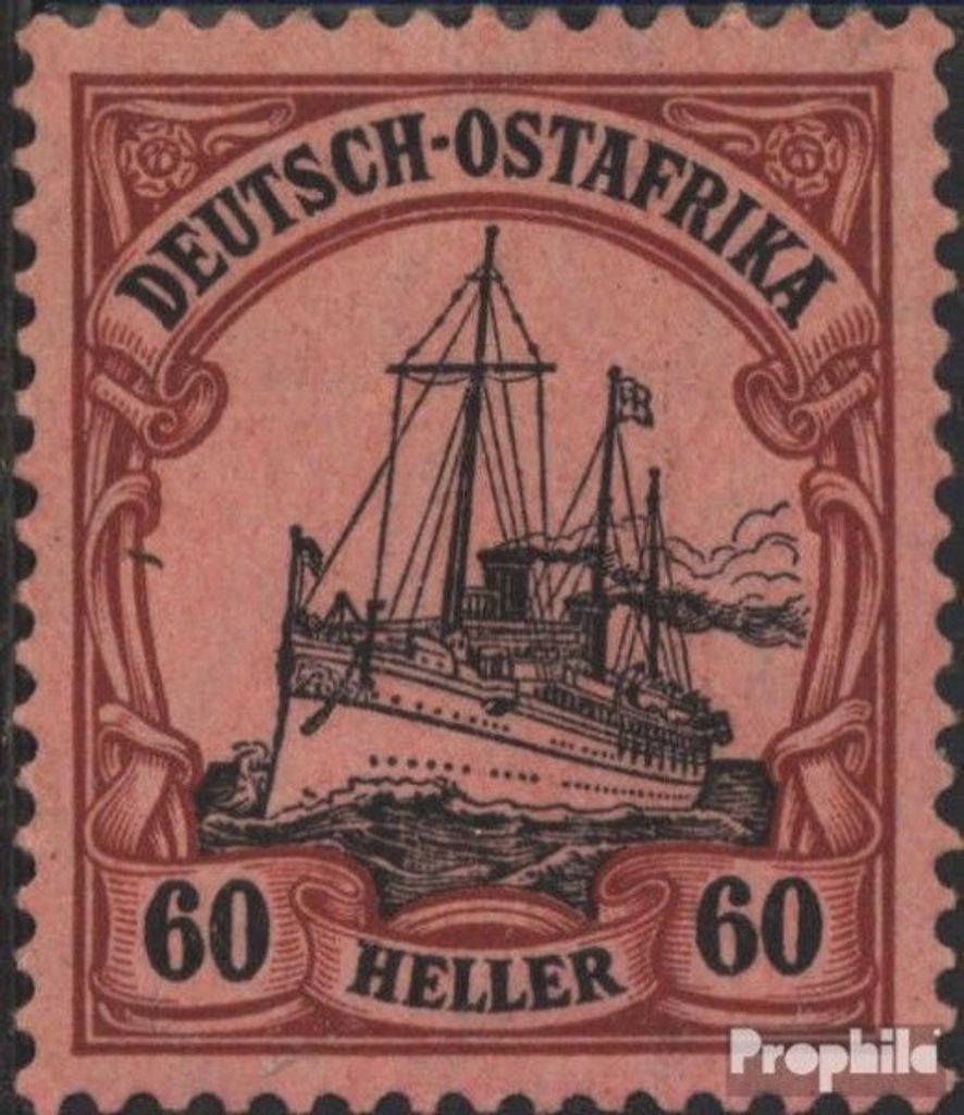 Briefmarken Deutsch-Ostafrika 1906 Mi 37 mit Falz Schiff Kaiseryacht Hohenzollern