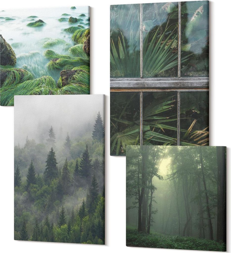 Leinwandbilder Mehrteilig 4-teilig – Modernes Design – Hochwertiger Polycanvas Kunstdruck – Wanddekoration & Wandkunst – Bilder für Zuhaus...