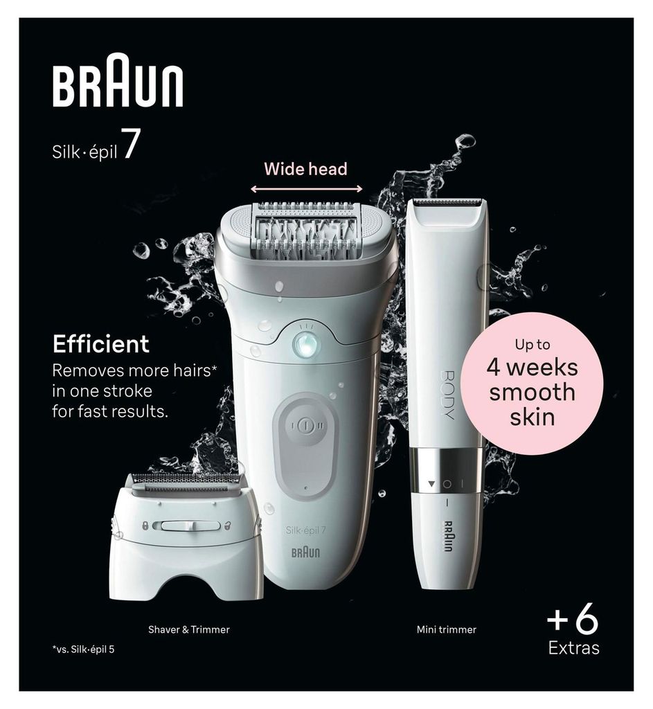 Braun Silk-épil 7 7-441, Zilver, Wit, 40 pincetten, Productafbeelding 