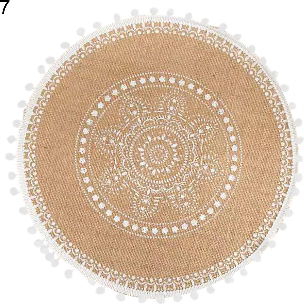 Bowl Coasters Bohemian Foldable Wärmeisolierung Flachs Waschable Schüssel Tasse für Zuhause-7