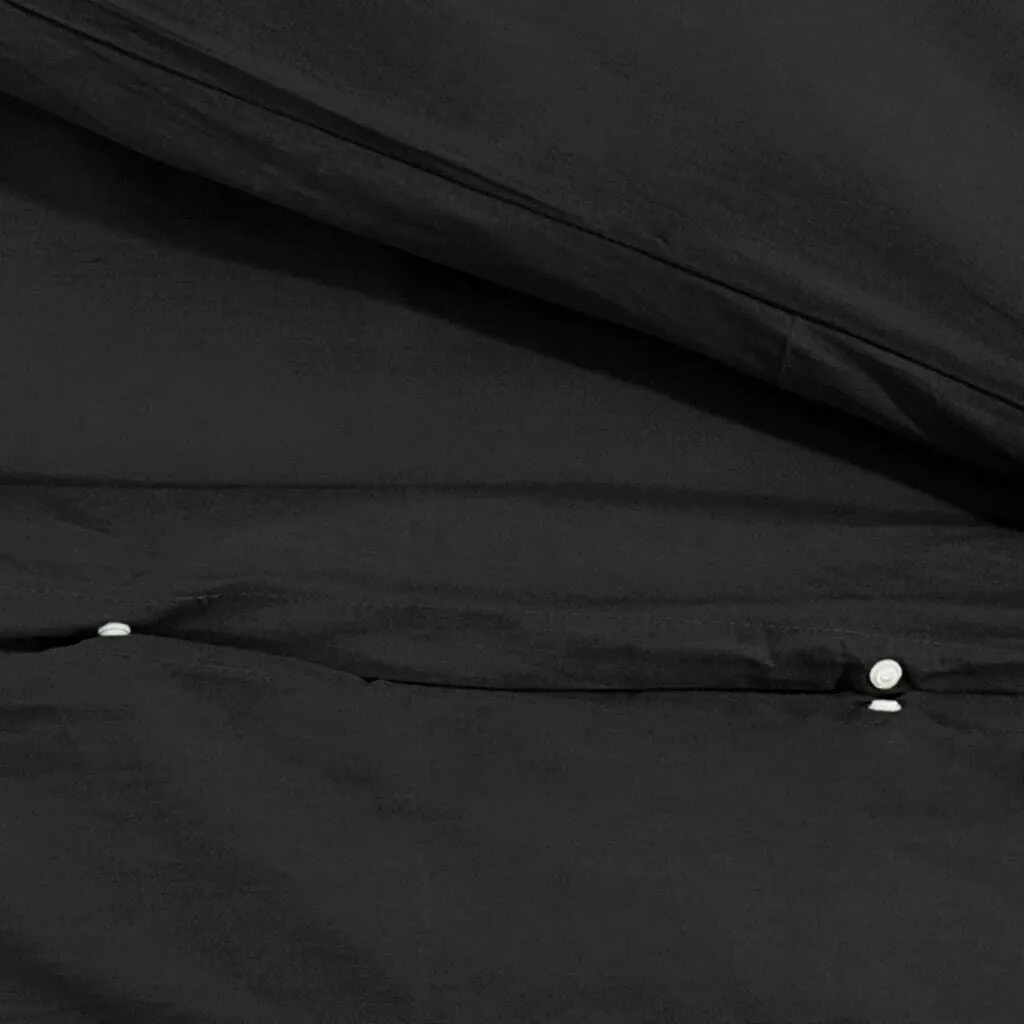 Set Letto Matrimoniale Nero 220x240 in Microfibra Deluxe - Arredo Notte - 8