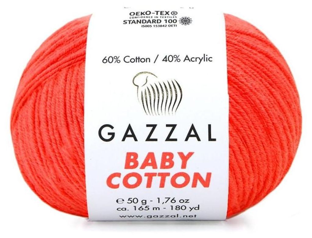 Wolle Gazzal Baby Baumwolle 3459 - lachs - Stricken & Produktbild 