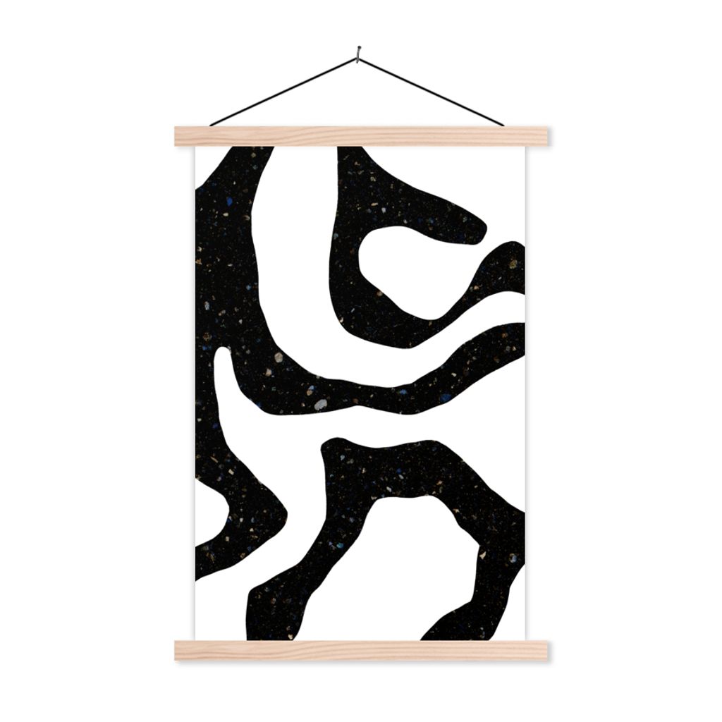MuchoWow Textilposter Abstrakt - Minimalismus - Design 60x90 cm mit holzfarbenen Rahmen - Textil