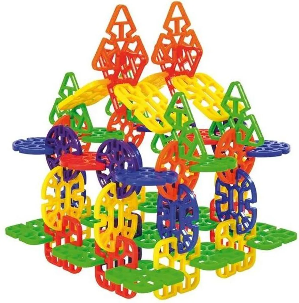 Jeu de construction rosettes à emboîter 216 pièces avec sa boîte