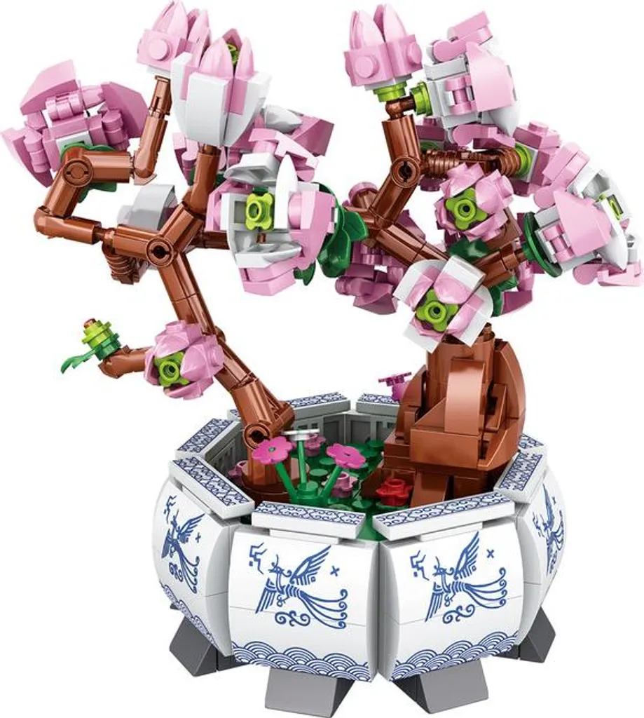 Bonsaï en Fleurs de Pêcher Facile à Construire - Kit de Décoration Rose