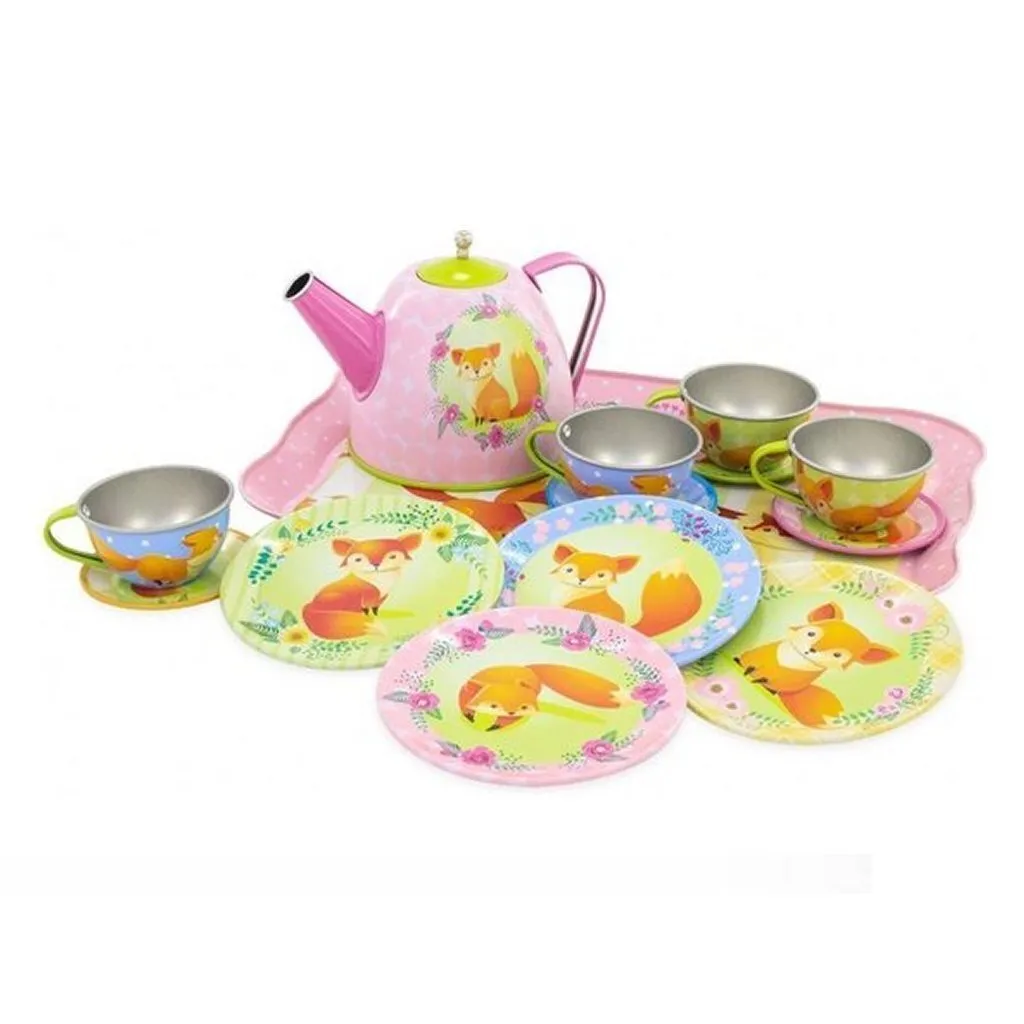 Set de Goûter pour Enfant avec Mallette - Service à Thé Motif Renard