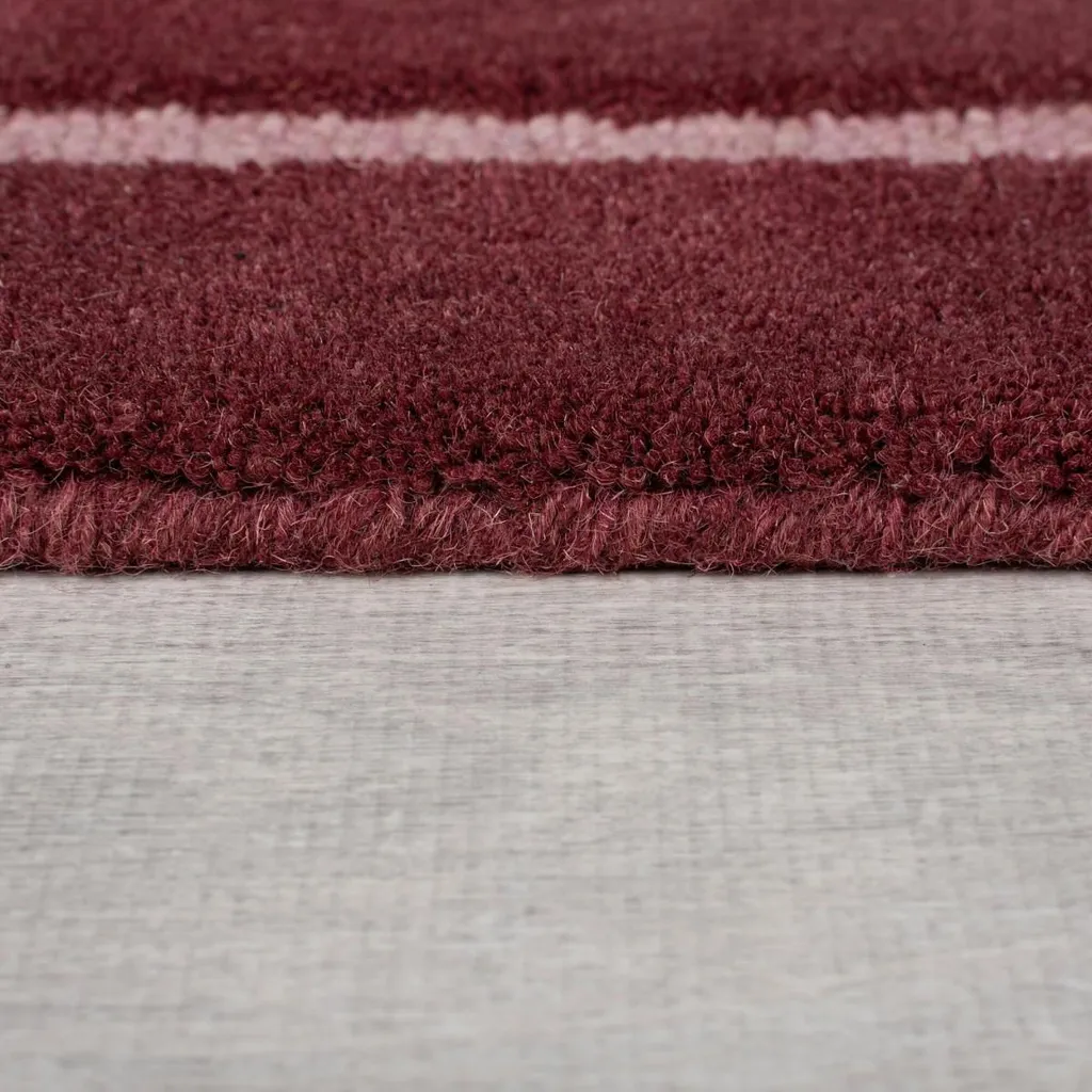 Grand Tapis Tissé à la Main 150x240 - Design Abstrait Rouge Ombre Split