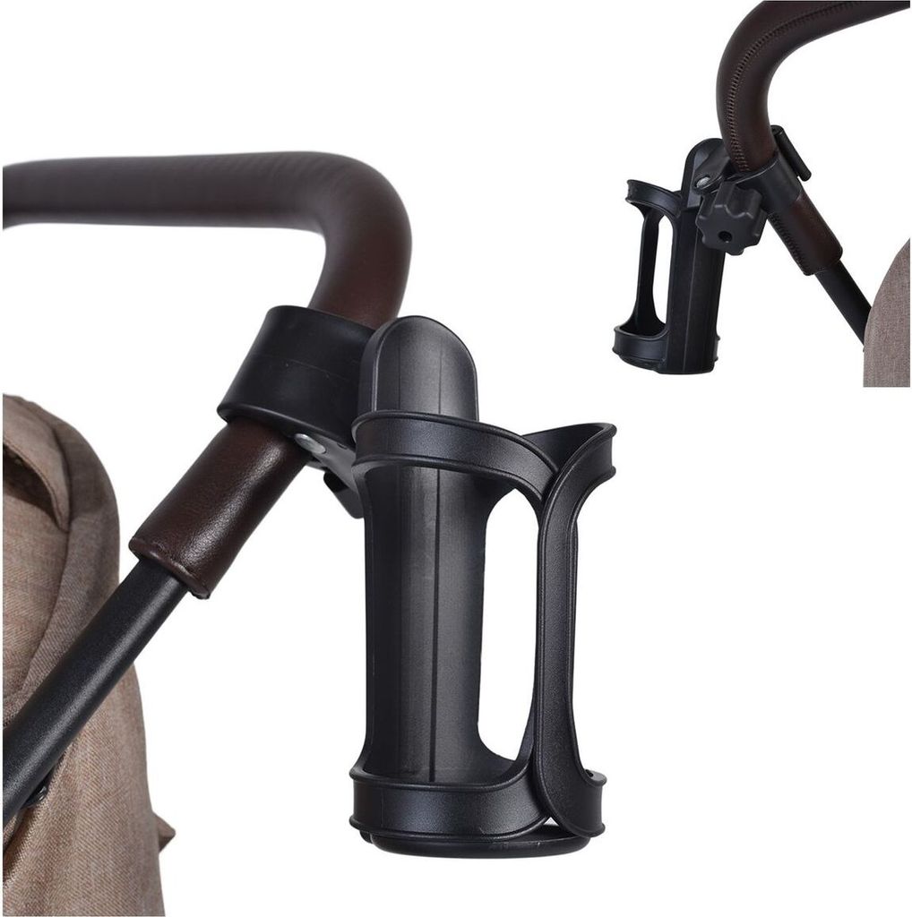 Moni universal Flaschenhalter für alle Kinderwagen, für Babyflaschen und Becher schwarz