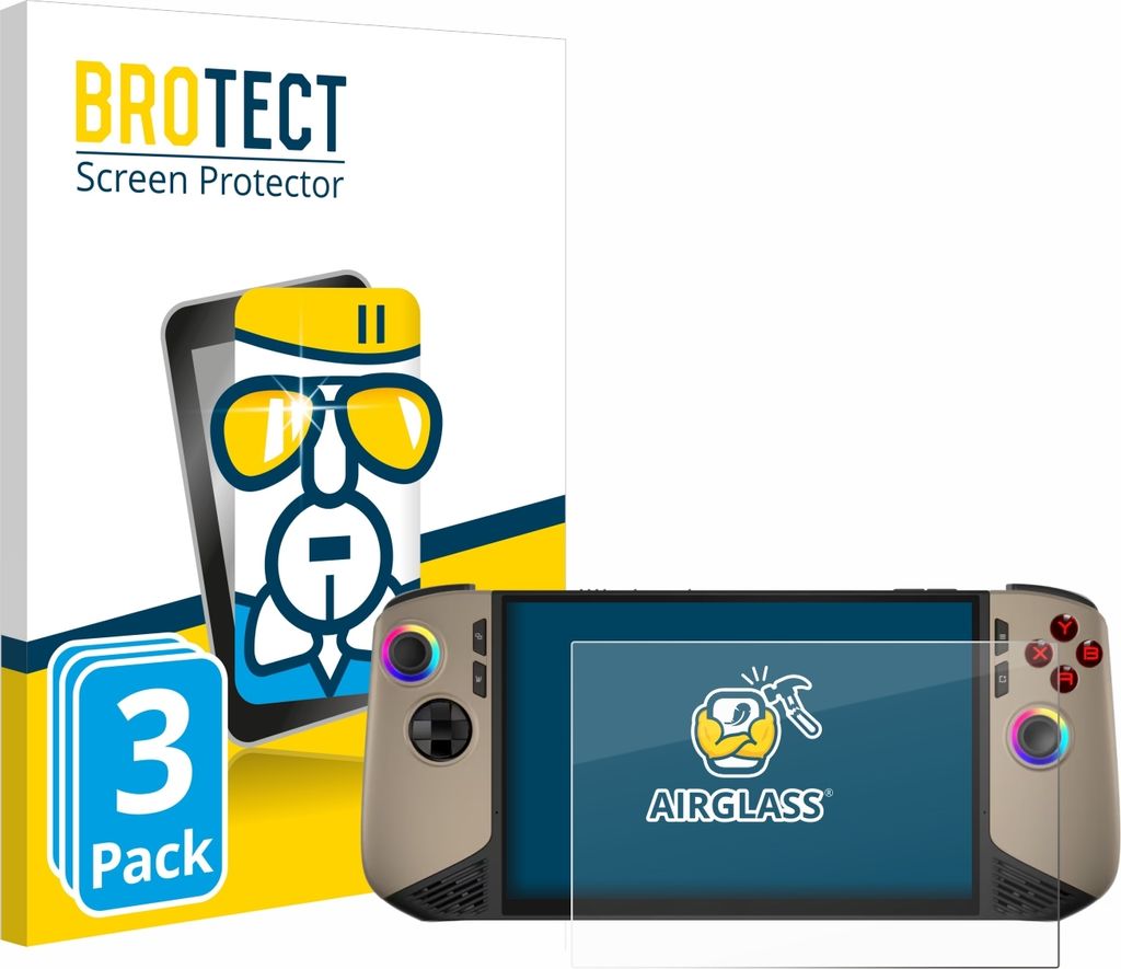 3x BROTECT Schutzglas für MSI Claw 8 AI+ Schutzfolie Panzer Folie Glas Display Schutz klar