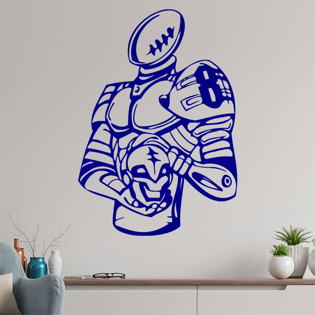 Football Spieler Wandtattoo in 6 Größen - Wandaufkleber Wall Sticker - Dekoration, Küche, Wohnzimmer, Schlafzimmer, Badezimmer
