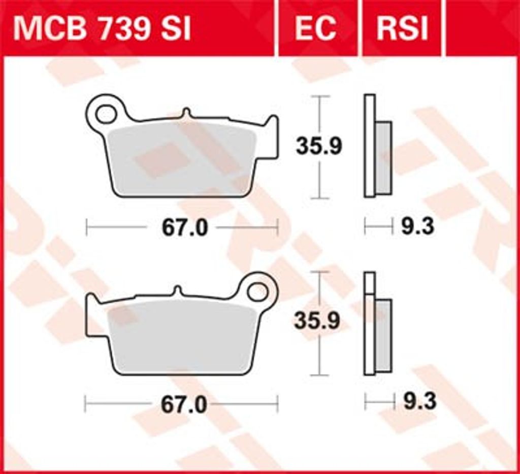 TRW Bremsbelagsatz MCB739RSI 450 SM  YZ450F RR400 BBX 300 Produktbild 