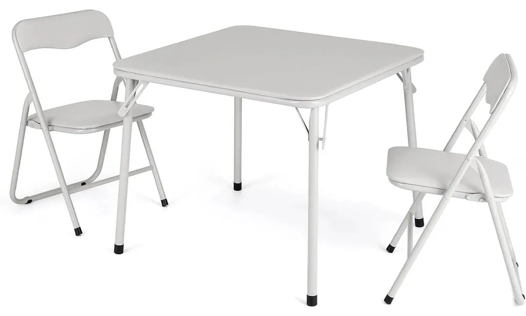 Ensemble table de cuisine et 2 chaises cuir beige pour petit espace