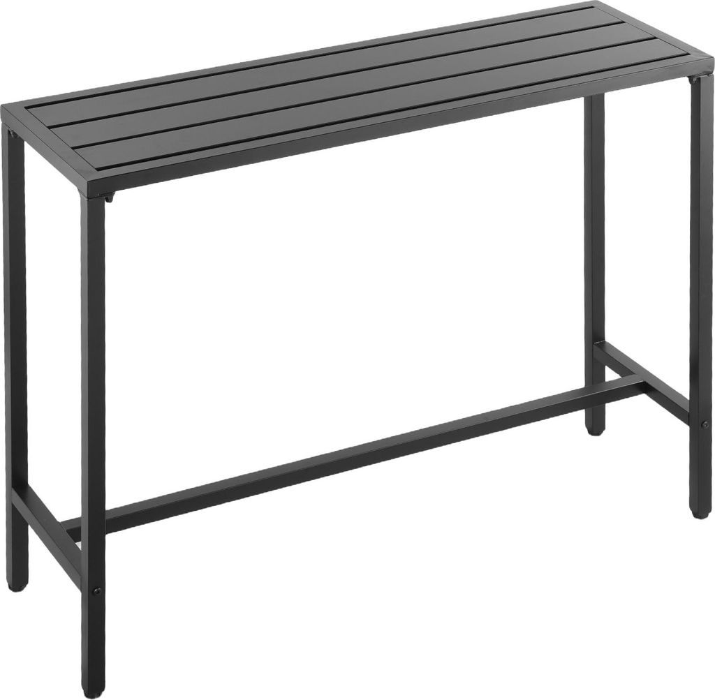 SucceBuy Bartisch 1200 x 375 x 980 mm, rechteckiger Stehtisch mit stabilem Metallgestell, vielseitiger Esstisch für Küche, Tresen, Party oder als...