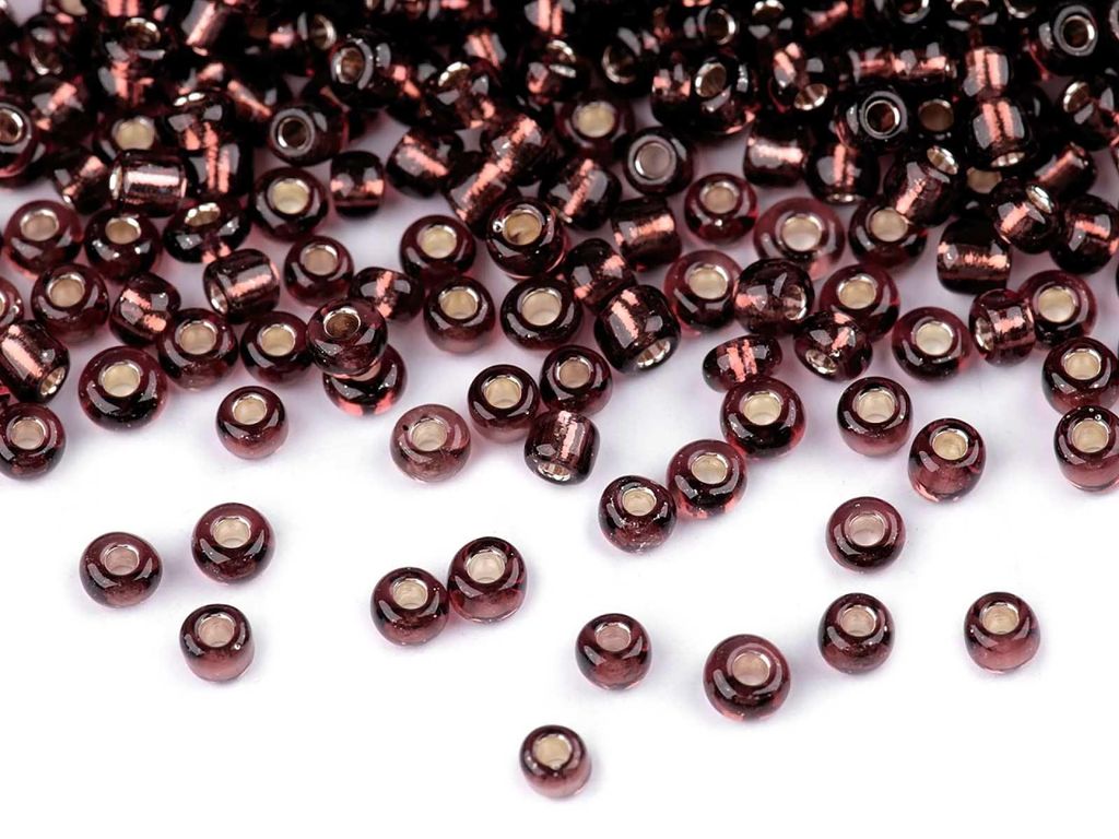 50g Rocailles Glasperlen 8/0 3mm dunkellila