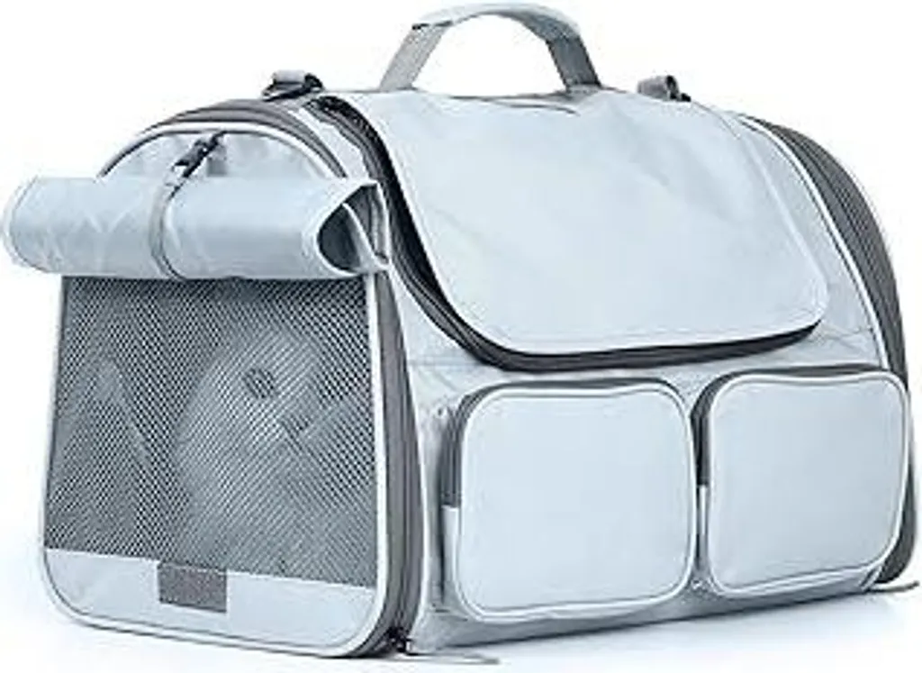 Borsa Trasporto Cani e Gatti FUKUMARU Grigio - Design Pieghevole L