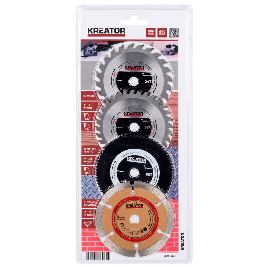 Kreator Sägeblätter 89 mm 4er Set Universal Produktbild 