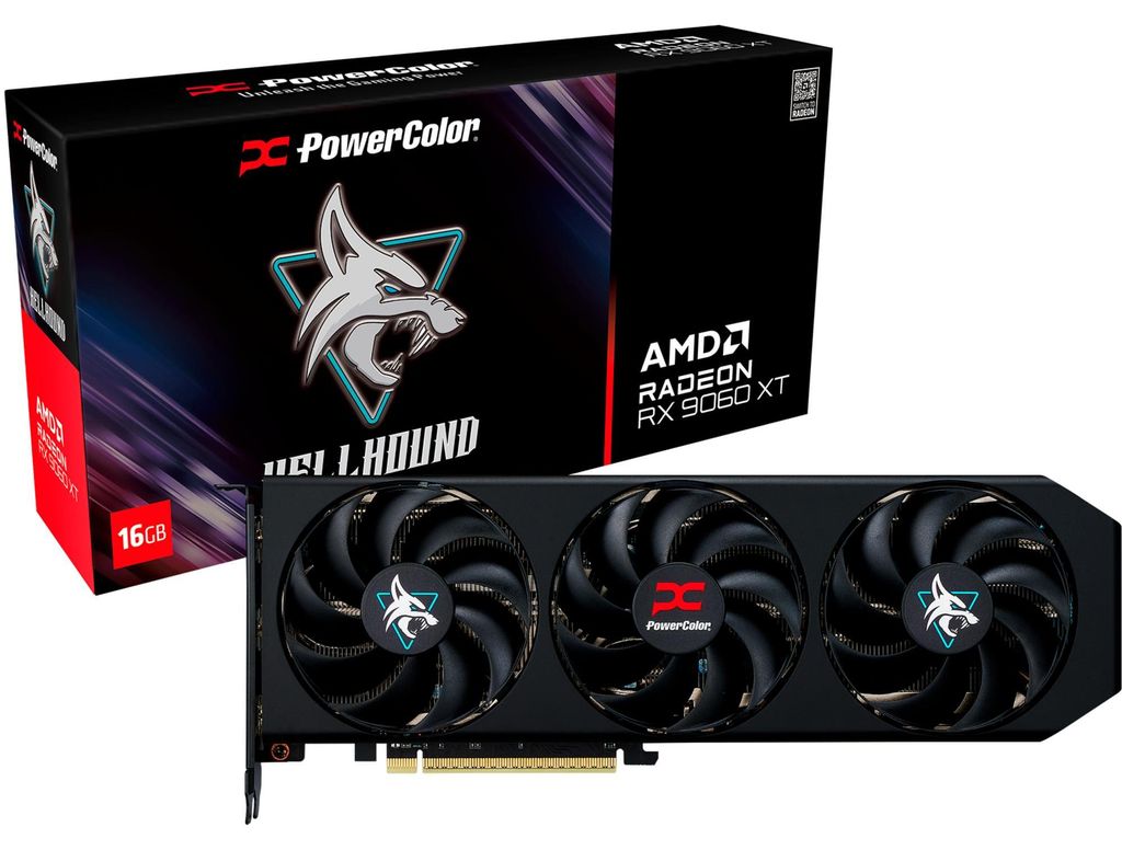 Grafikkarte PowerColor RADEON RX 9060 XT Hellhound OC 16GB Produktbild 