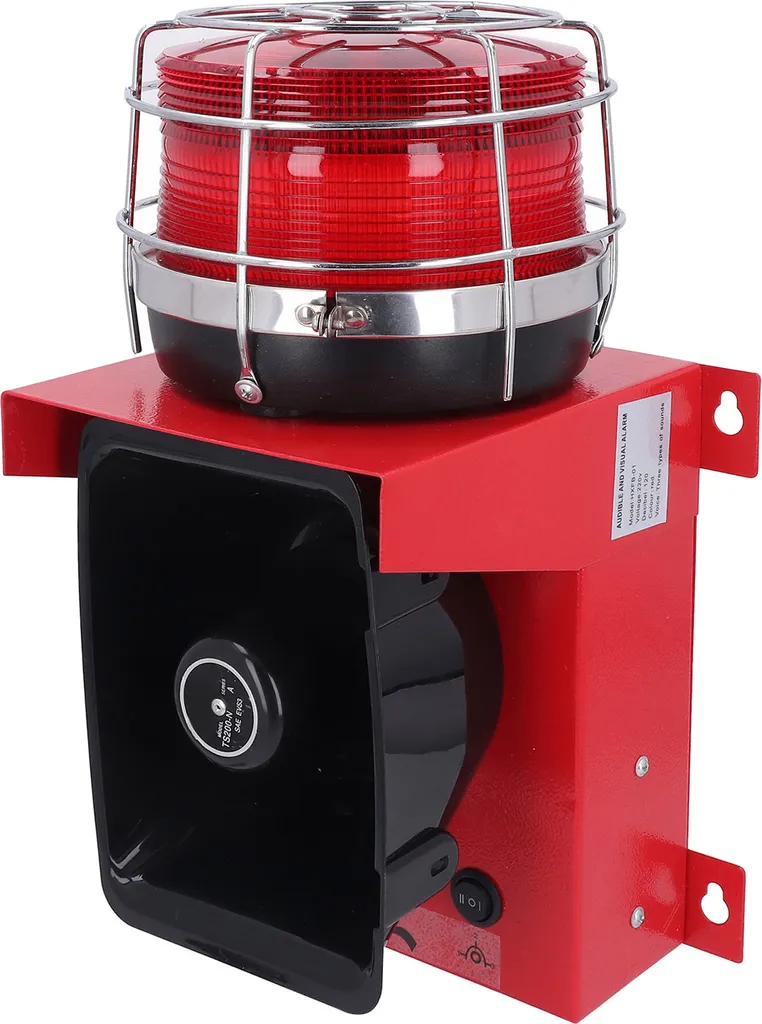 Sirène Industrielle LED 120dB Étanche avec Volume Réglable - 220V - 4