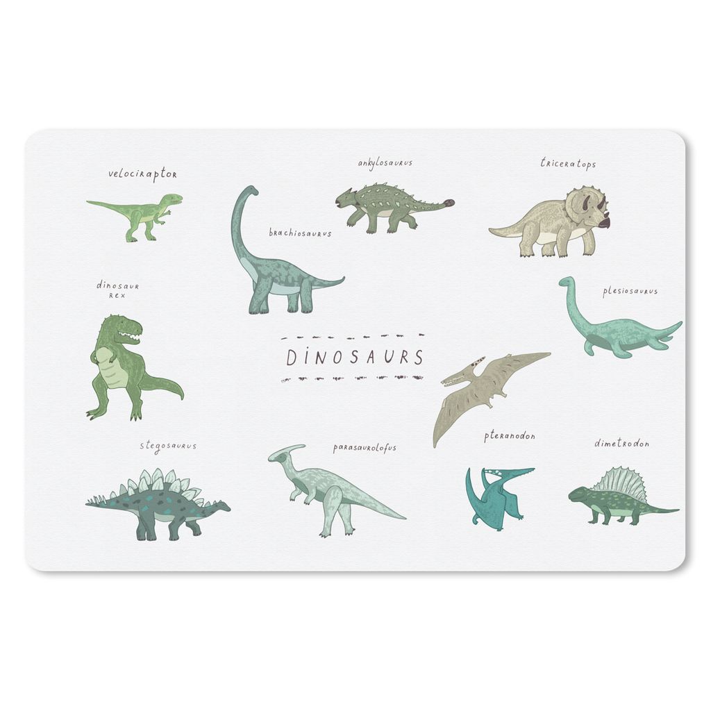 MuchoWow Schreibtischunterlage Kinderzimmer - Farben - Dinosaurier - Junge - Mädchen - Kind 60x40 cm - XXL Mauspad - Großes Mauspad