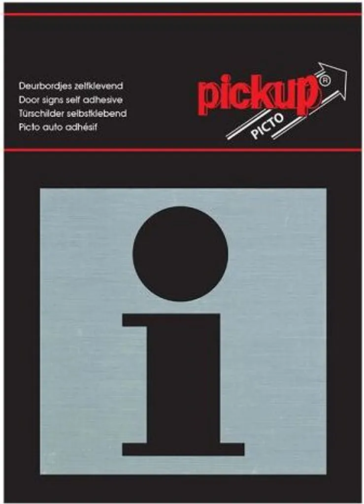 Segnaletica Pickup Route Alu Picto 80x80 mm - Targa Informativa Adesiva