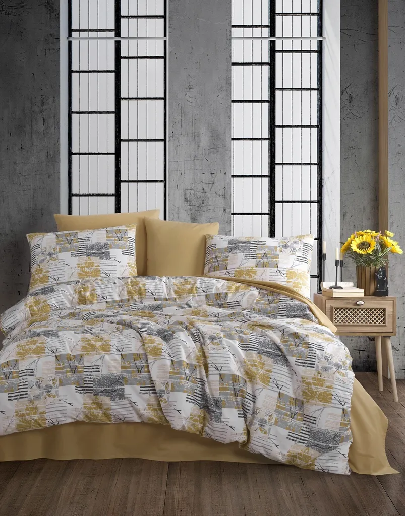 Copripiumino 240x220 Serra Giallo Policotone L'Essentiel Linge de Maison