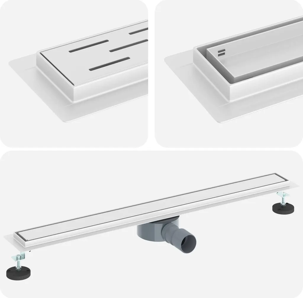 SYFAX™ Piletta per doccia 2 in 1 con sifone a 360° argento 80 cm acciaio inox 304