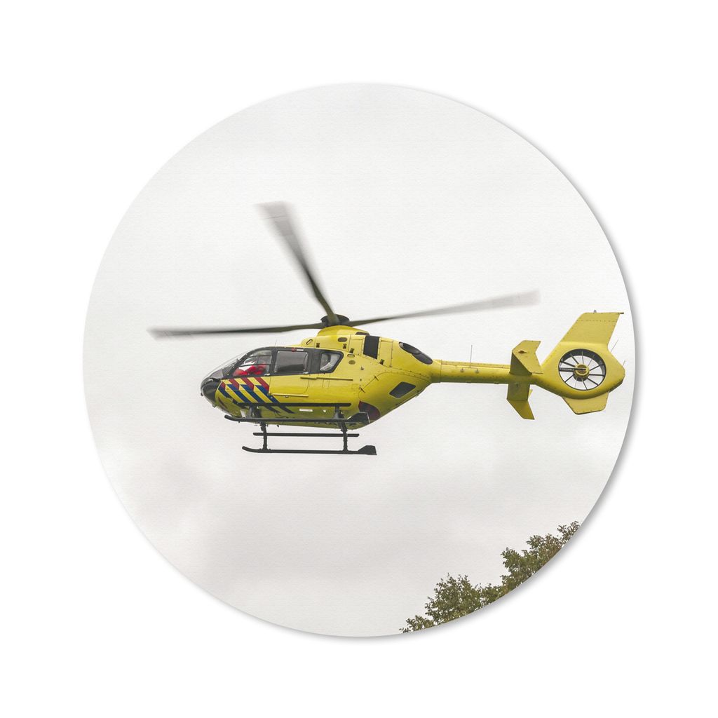 MuchoWow Mauspad Mousepad Gelber Trauma-Hubschrauber 30x30 cm - Mousepads - Maus Mat - Pad - Mausunterlage - Tischunterlage - Schreibtischmatten