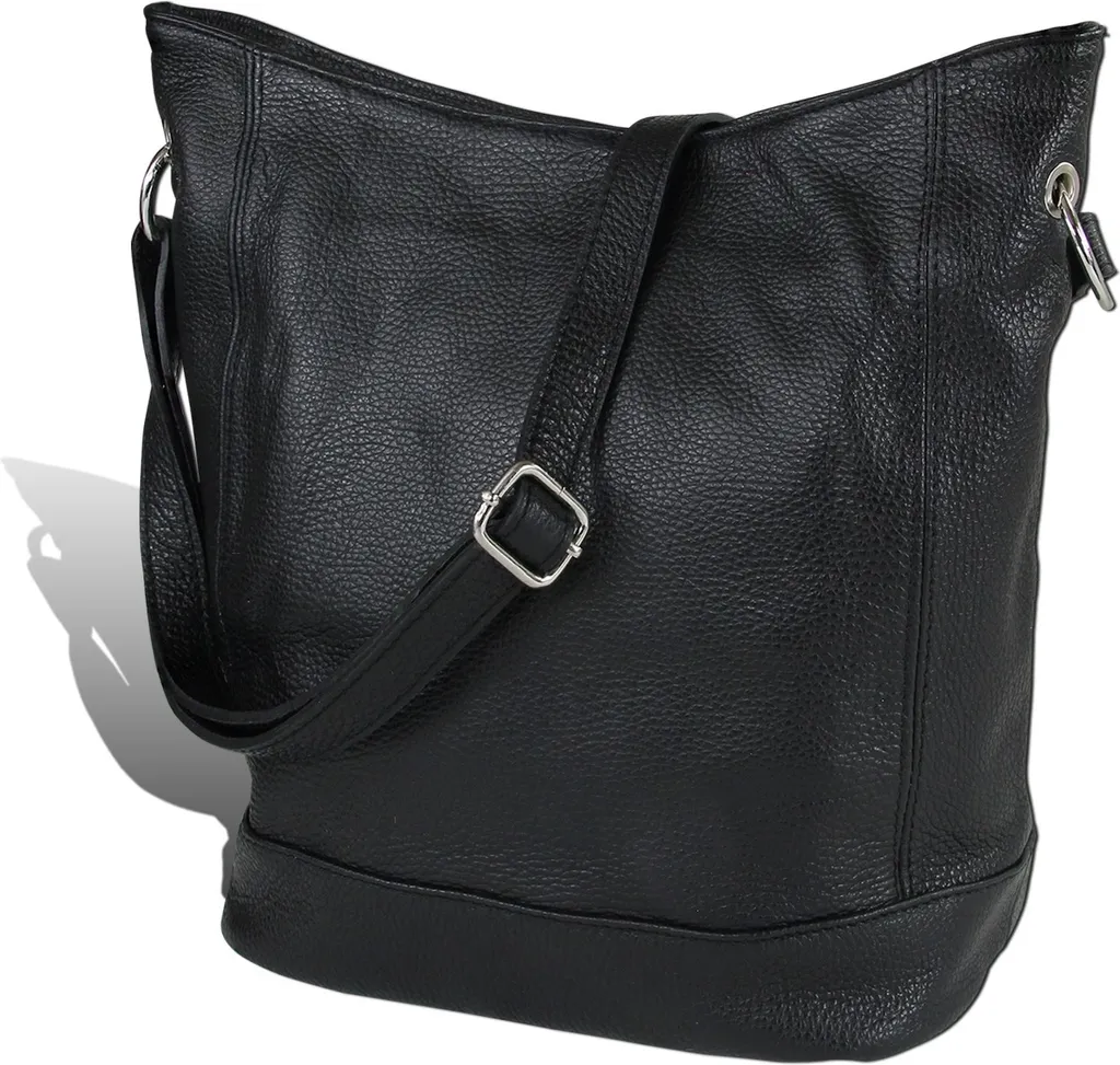 Sac Shopper Noir 37cm Toscanto - Grand Format Rigide avec Anses Larges