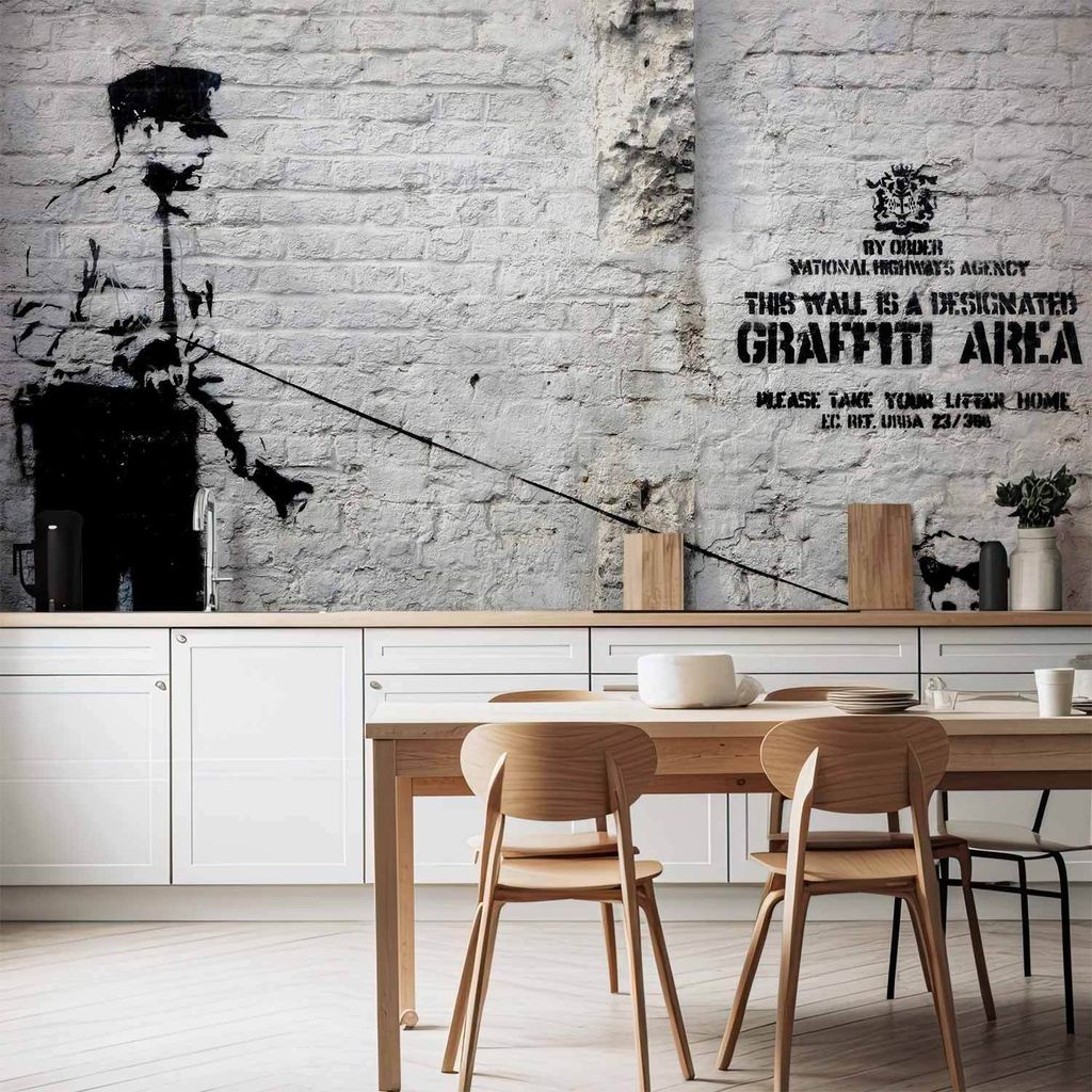 Vlies Fototapete - Banksy - Graffiti Area 400x280 cm Streetart h-A-0042-a-a