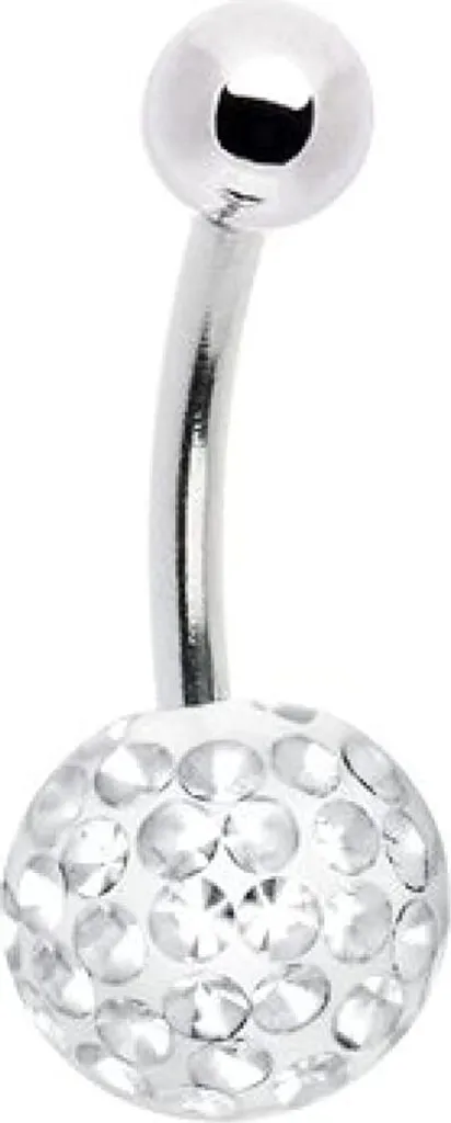 Gioiello Ombelico Luxury Cristallo 8mm Bianco - Design Italiano