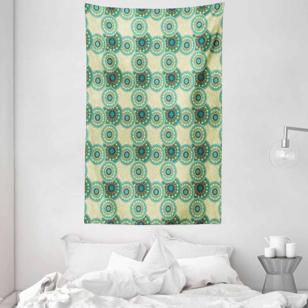 ABAKUHAUS Mandala Wandteppich und Tagesdecke, marokkanische Motive aus Weiches Mikrofaser Stoff Waschbar ohne Verblassen Digitaldruck, 140 x 230 cm...
