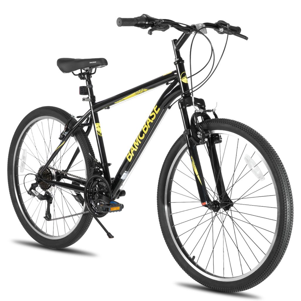 HILAND Mountainbike 29 Zoll MTB Herren Damen, mit 21 Gang, V-Bremse, Hardtail Fahrrad, Fahrräder für studentische Pendler, Schwarz