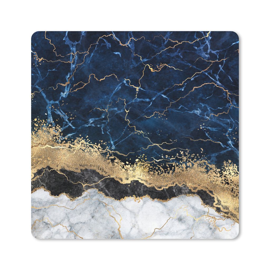 MuchoWow® Mauspad Mousepad Marmor - Weiß - Gold - Luxus Produktbild 