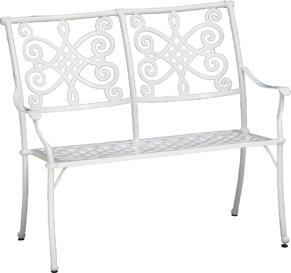 Inko Stapelbank Nexus Alu-Guss 110x62x94 cm Gartenbank Sitzbank 2 Farben zur Wahl Weiß